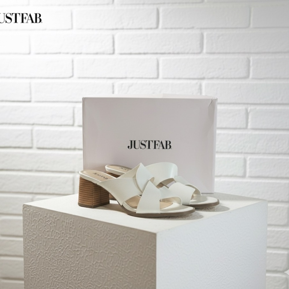 JUSTFAB White SlideOn Summer Shoes Sz. 11